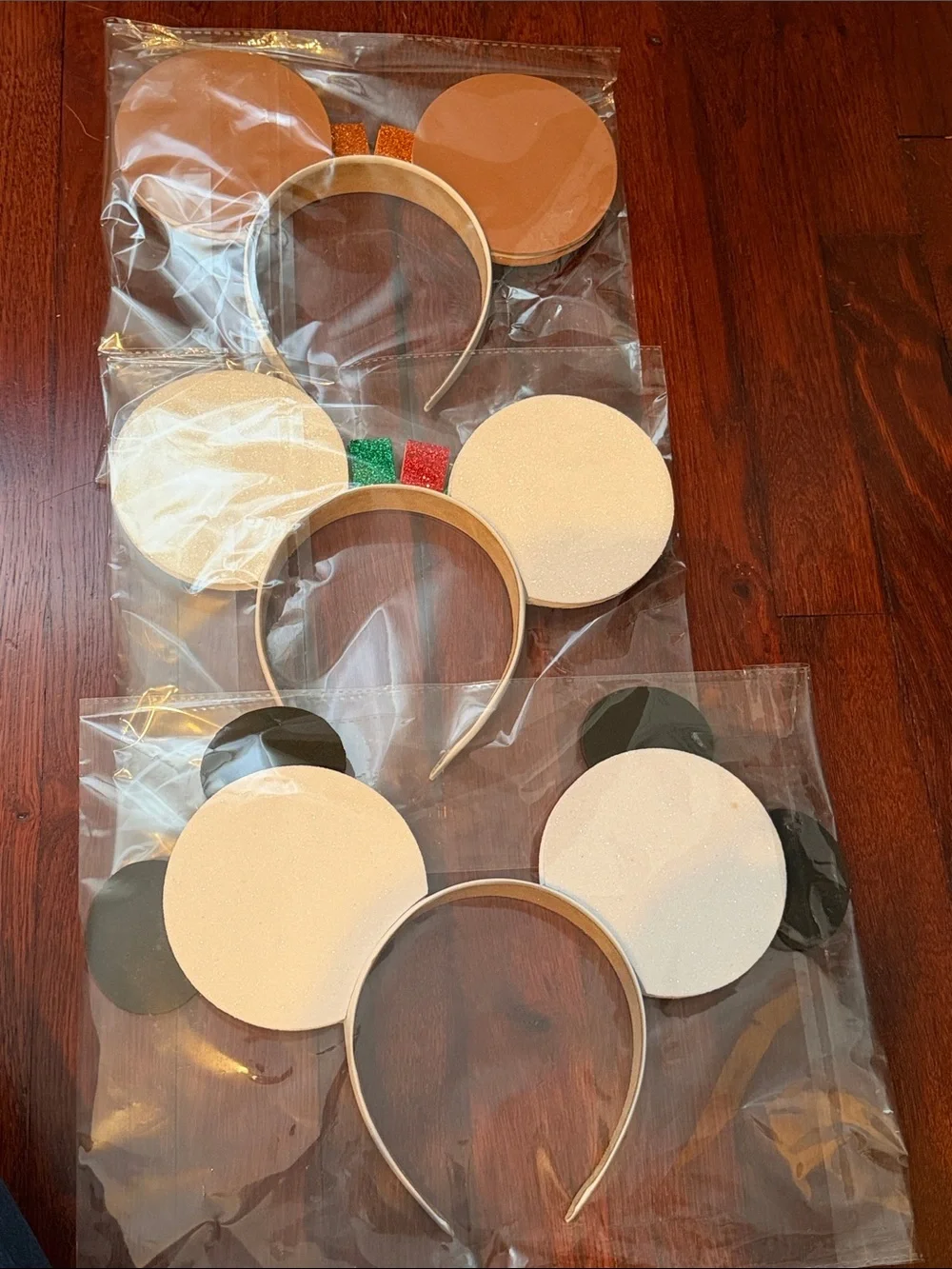 (3) Disney Mickey Mouse Glitter Ears/ (1) each of Summer, Fall, &Holiday style.